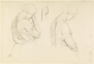 Two Female Figures in Half-Length and a Study of a Hand
